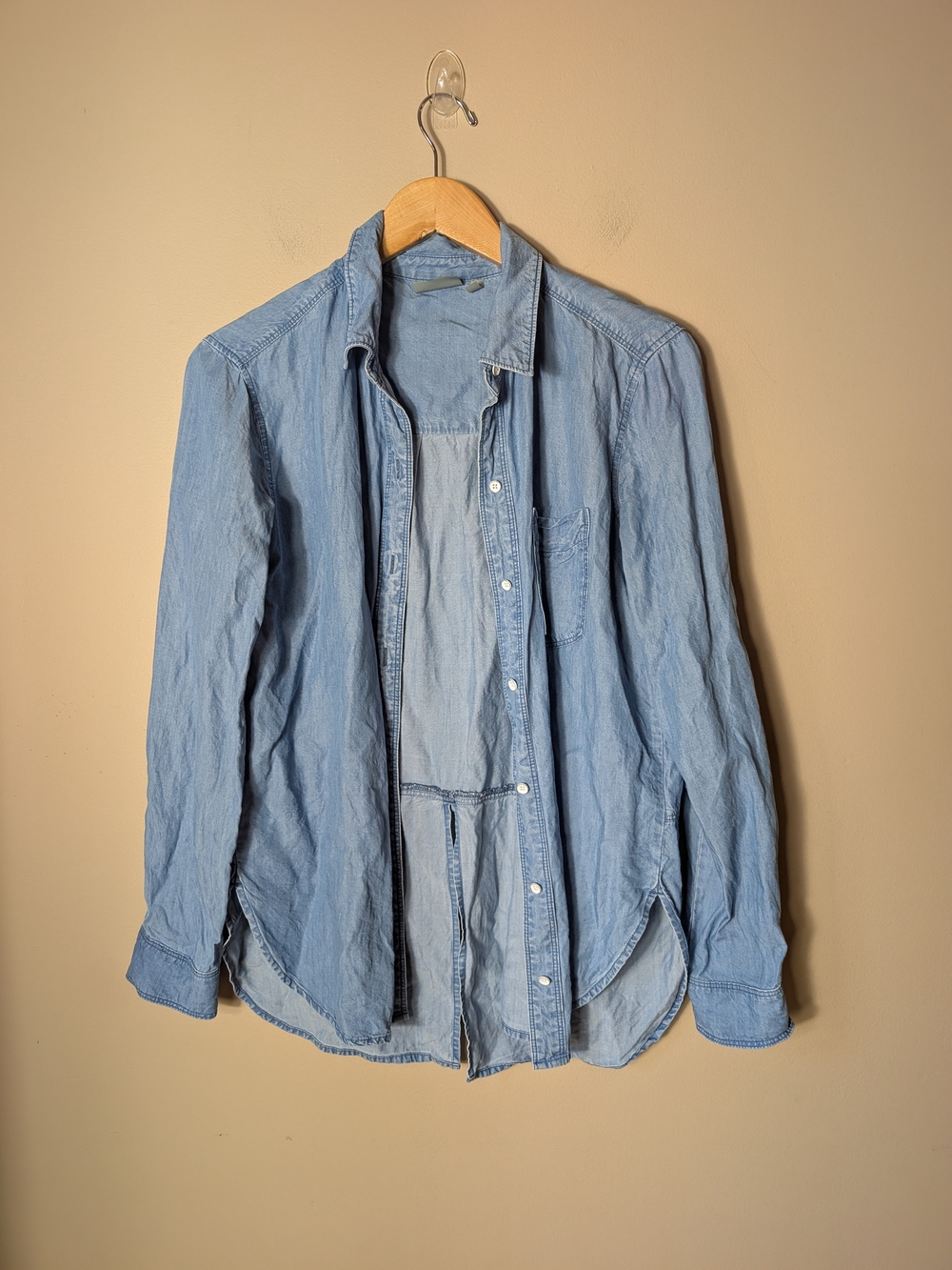 Athleta Chambray Shirt Blue Size Small